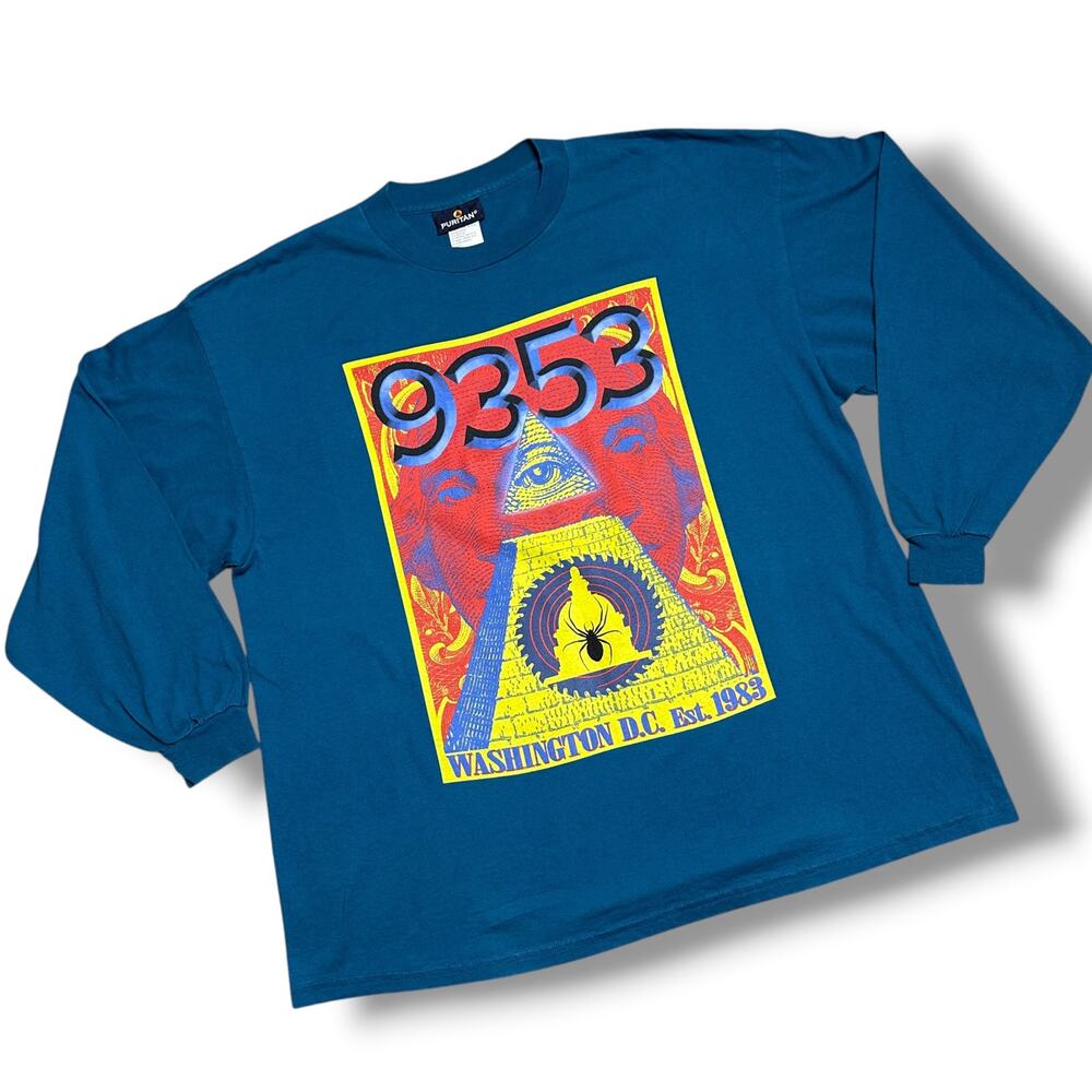 Rare Vintage 90s 9353 Band Tee Shirt DC Post Punk Long Sleeve Tee Sz XL